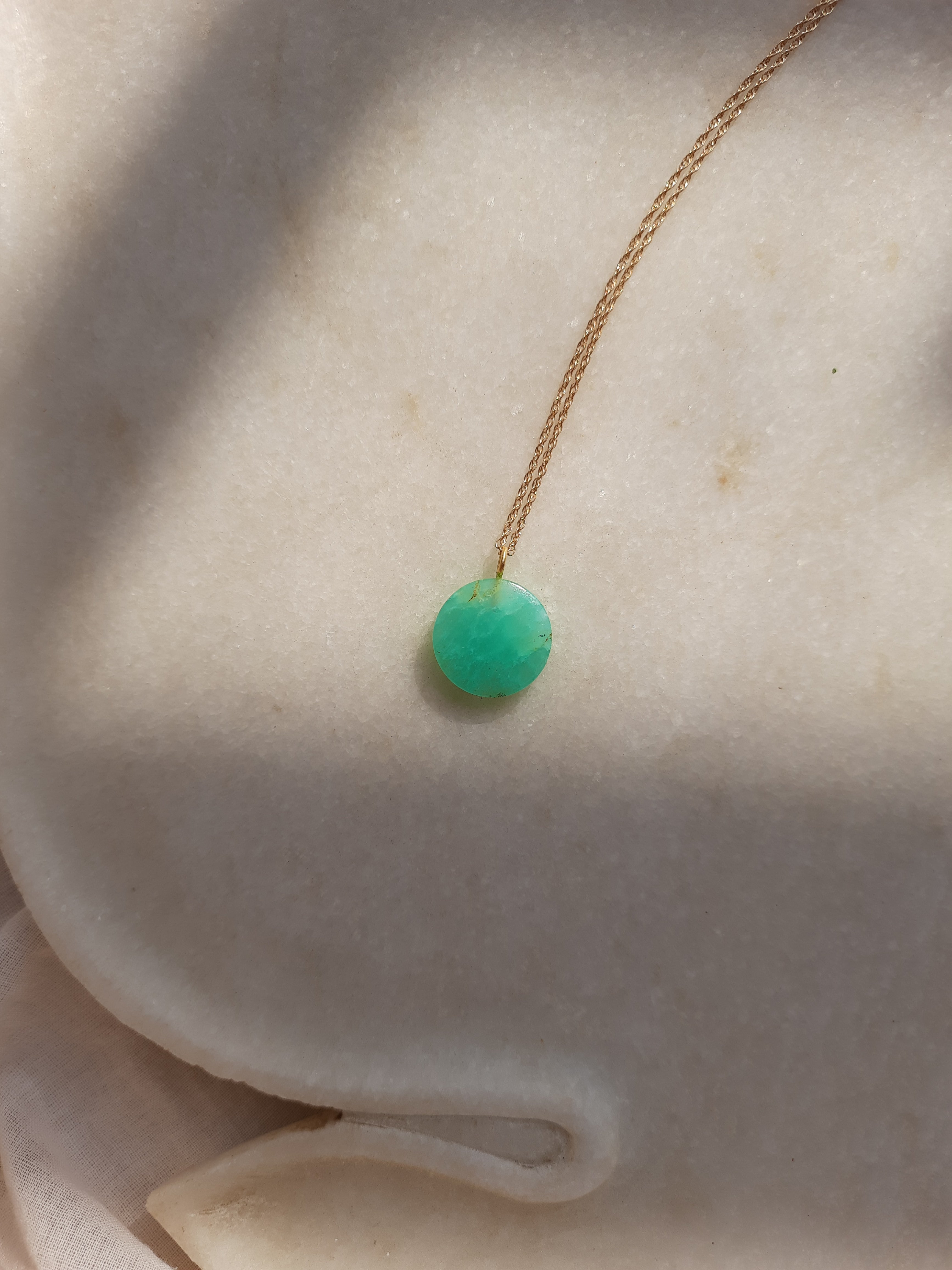 vaya - Chrysoprase Coin Pendant