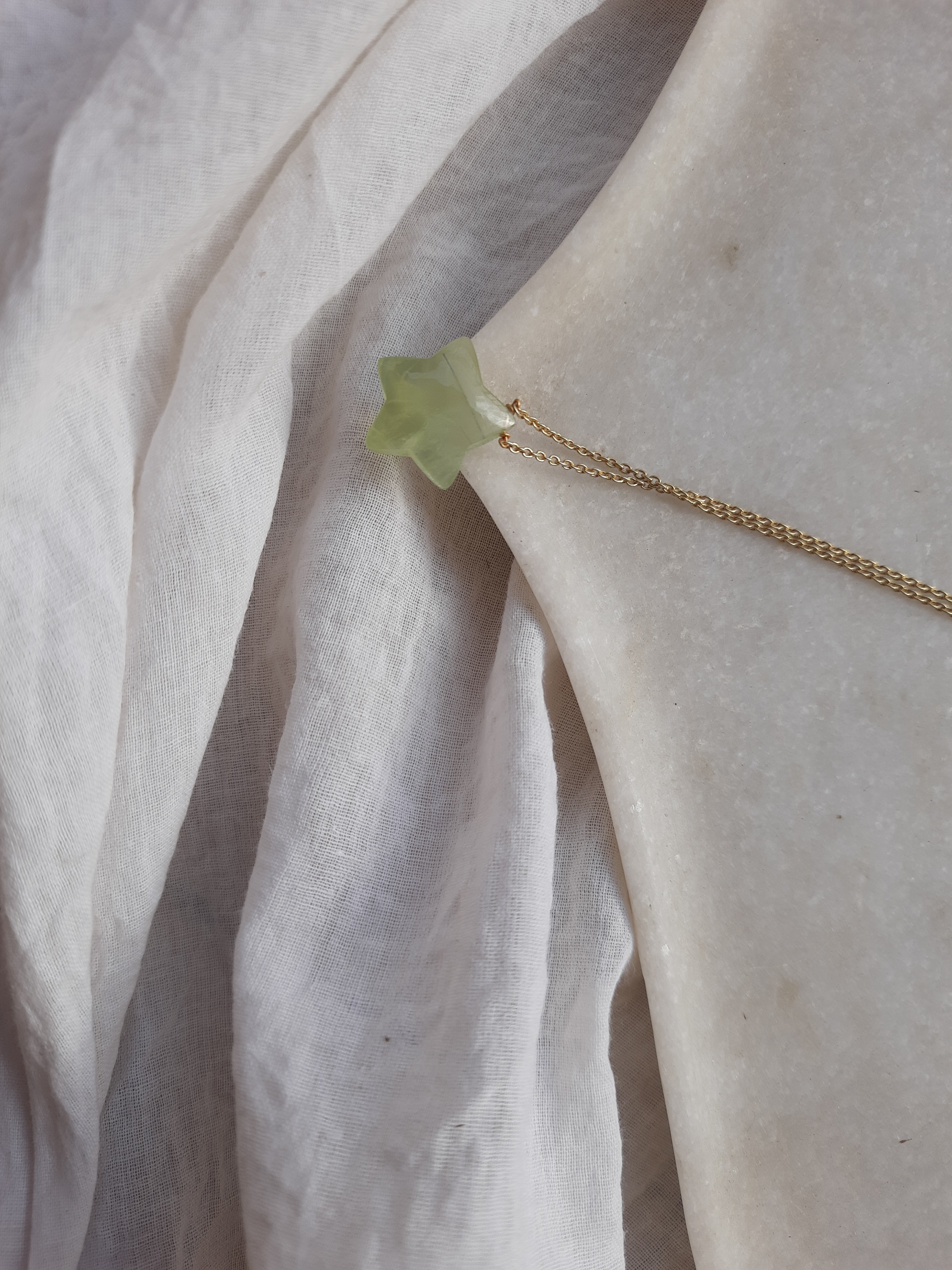 revati - Prehnite Star Pendant