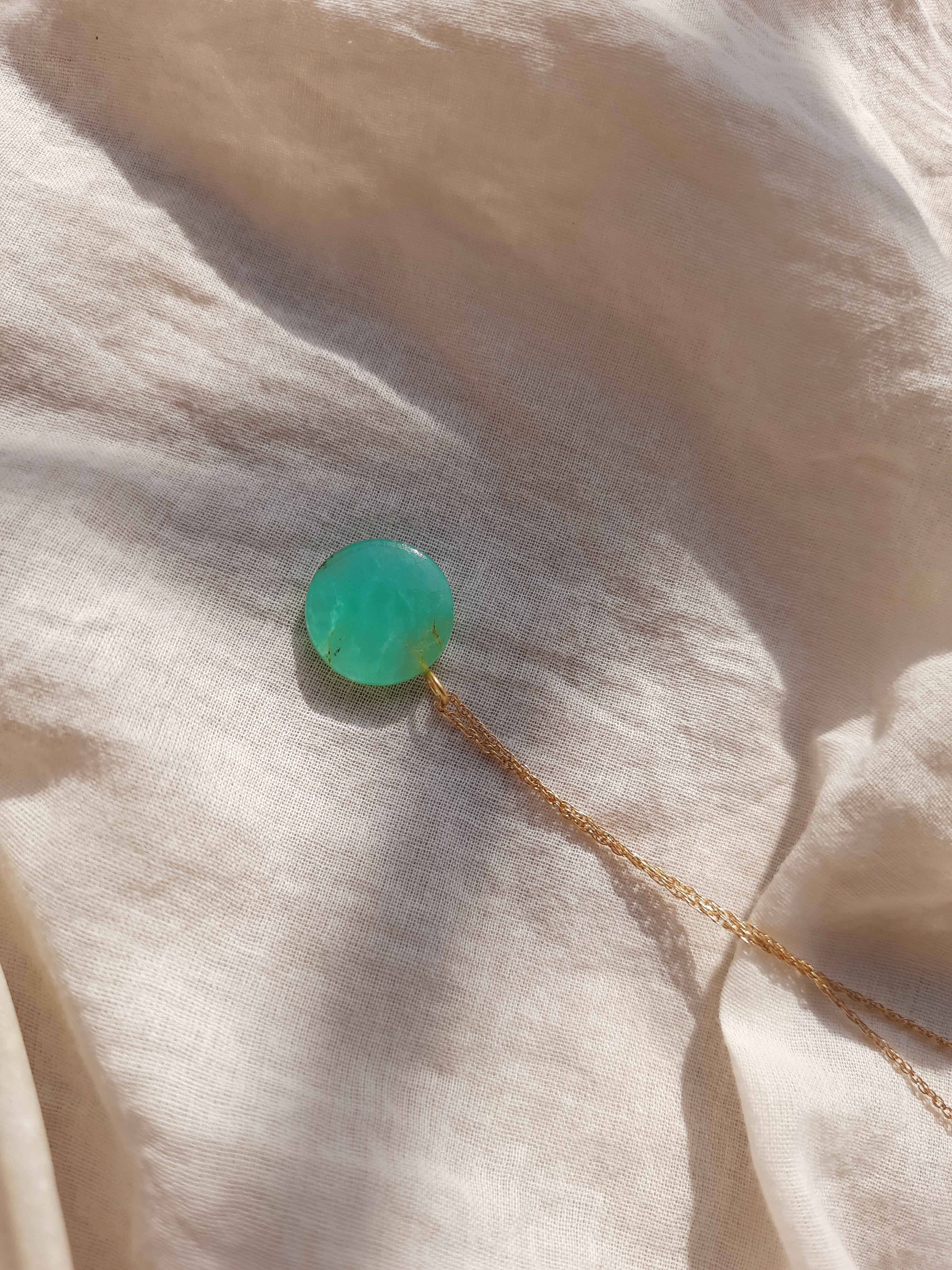 vaya - Chrysoprase Coin Pendant