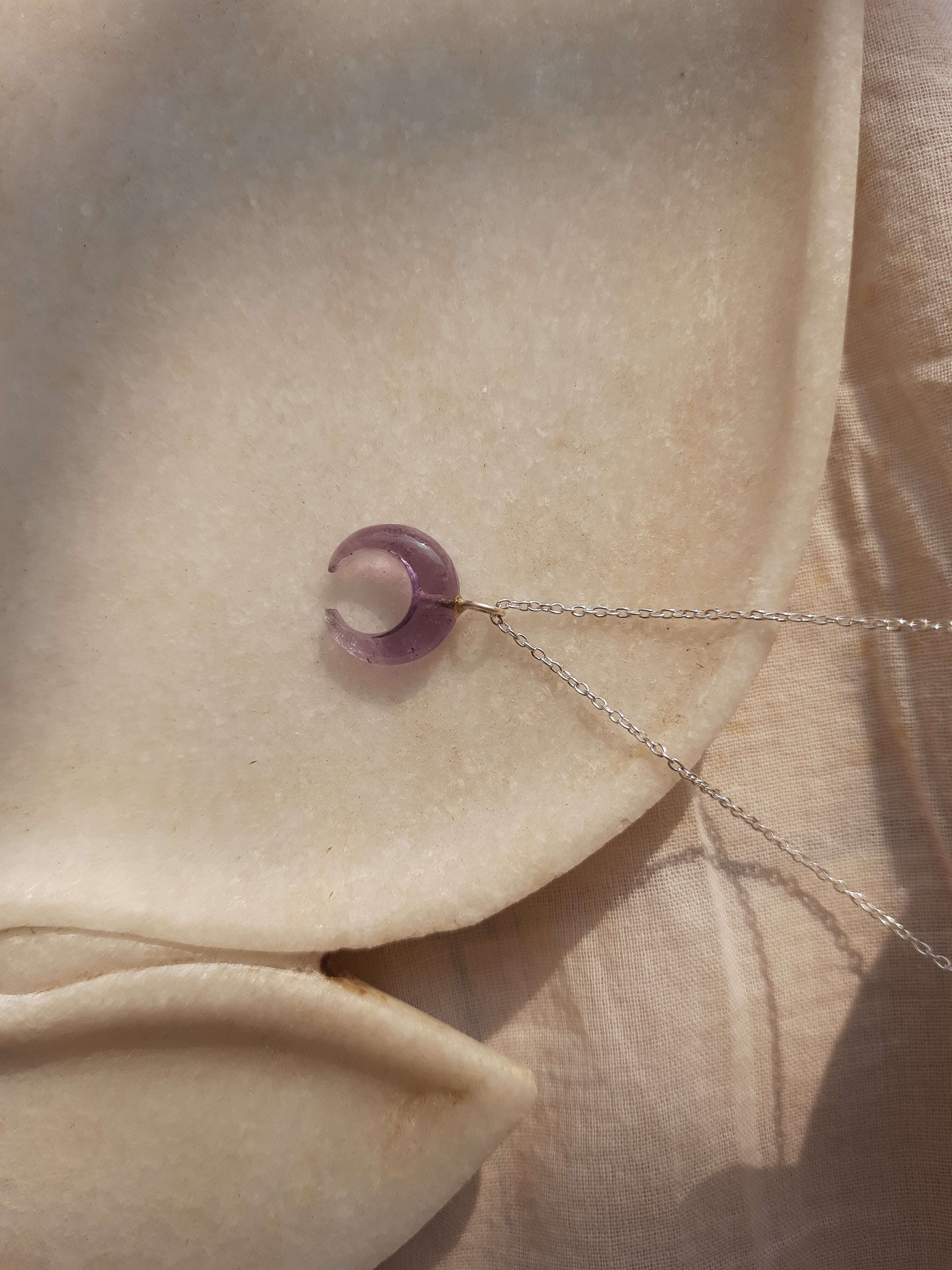 koka - Amethyst Crescent Pendant