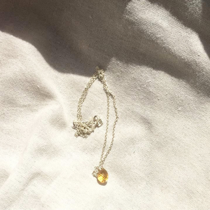 visno - Citrine Teardrop Pendant