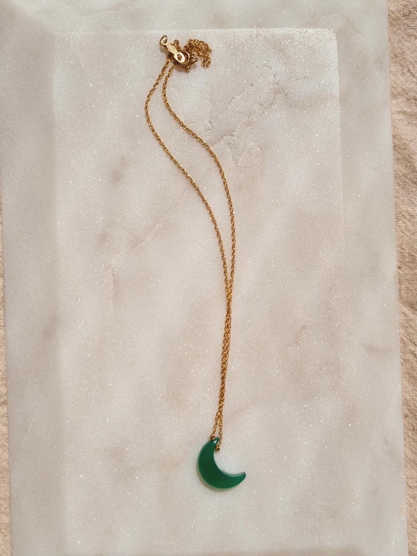 adhva - Green Onyx Luna Pendant