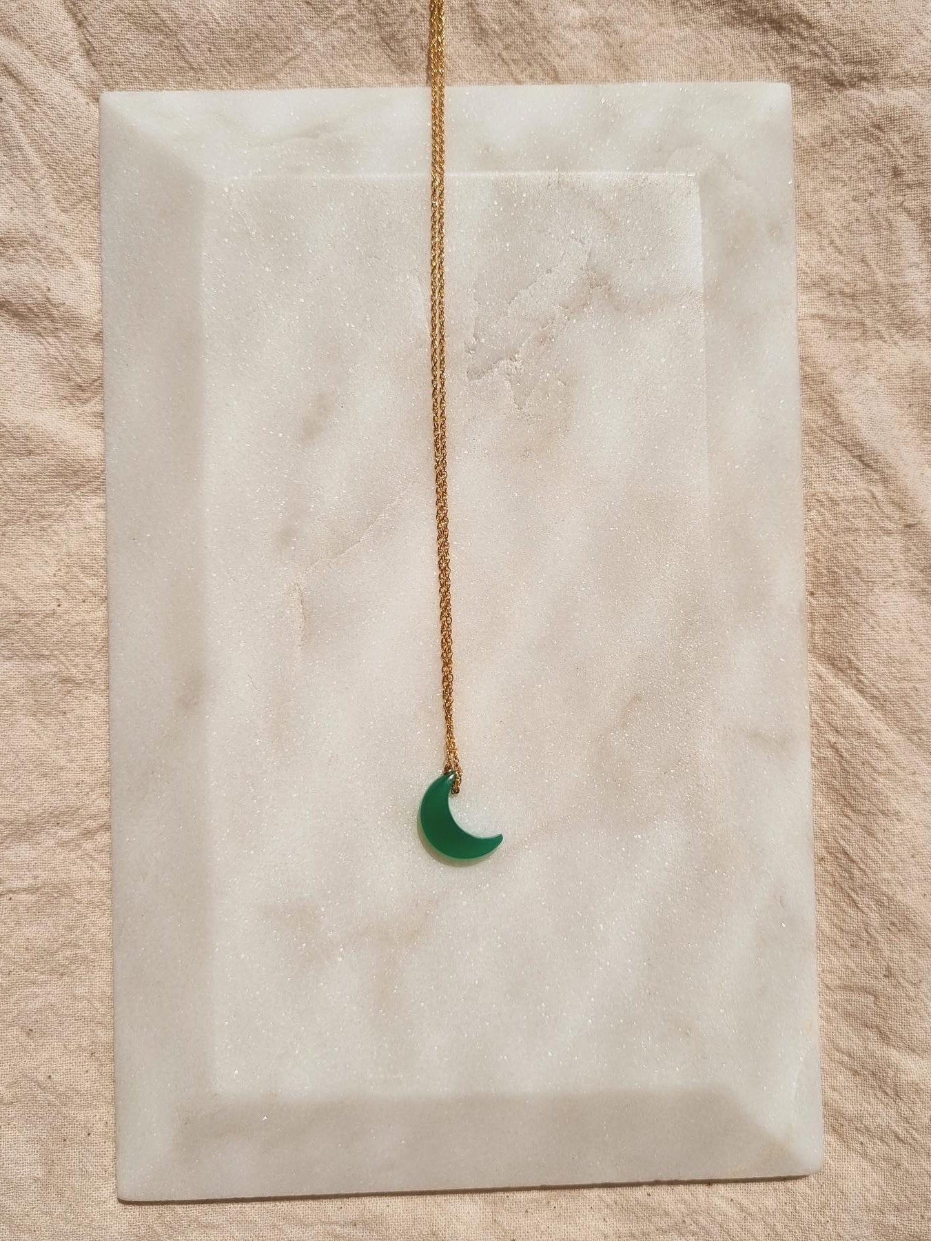 adhva - Green Onyx Luna Pendant