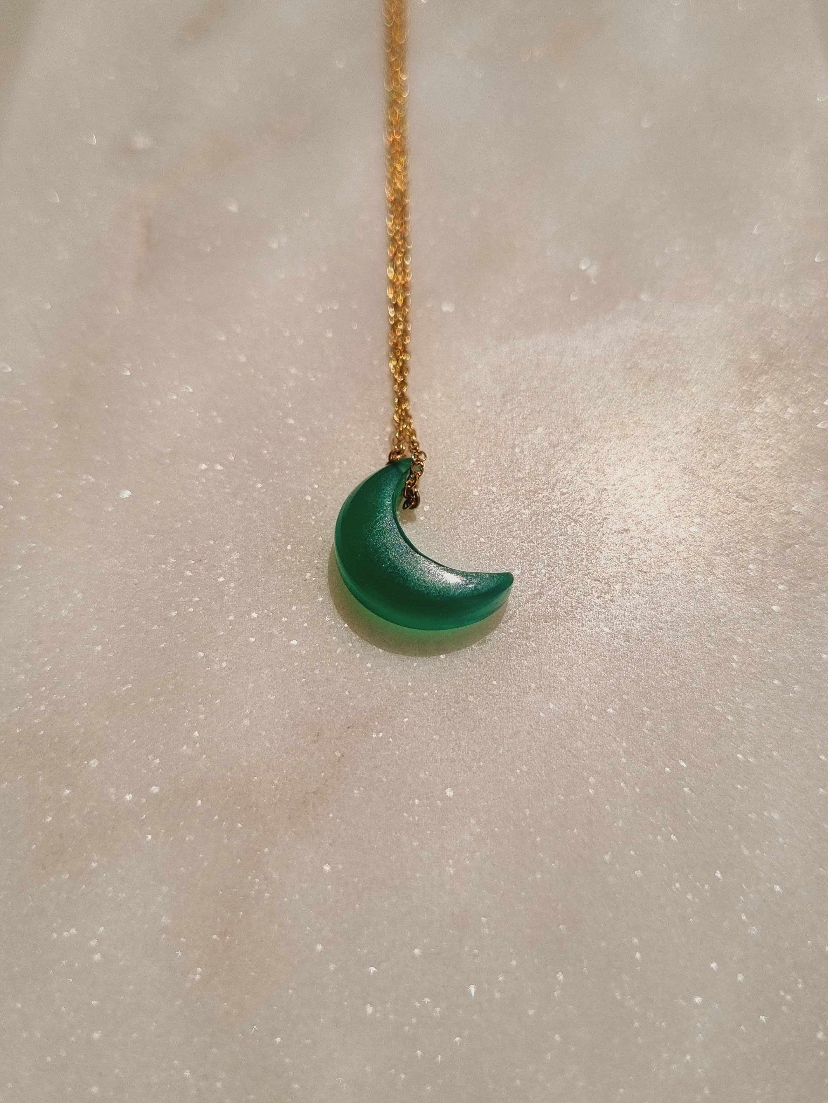 adhva - Green Onyx Luna Pendant